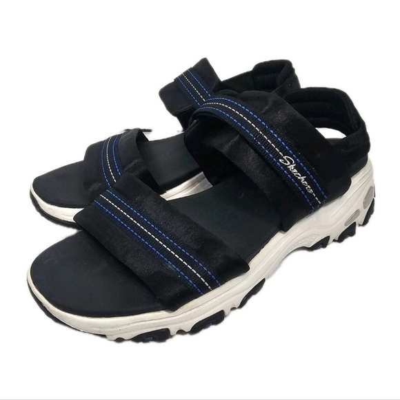 Skechers Shoes - Skechers Yoga Foam D’Lites Chunky Platform Sandals 11 Black White Shoes Women’s